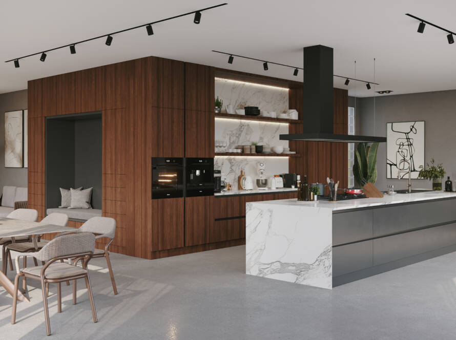 Frameless European-style kitchen cabinets, Chroma collection by Pi Cabinets