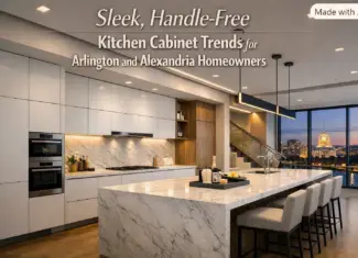 Embracing Sleek Handle-Free Kitchen Cabinet Trends in Arlington and Alexandria