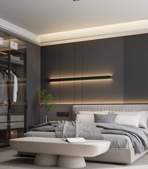 Modern apartment with Elegant Bedroom style, 3D rendering Modern apartment with Elegant Bedroom style, 3D rendering